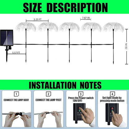 Solar Outdoor Lights 6 Pack 7 Colors Changing Jellyfish Light Outdoor Waterproof Solar Flowers Garden Lights for Yard Pathway Lawn Festival Wedding Party Decoration
