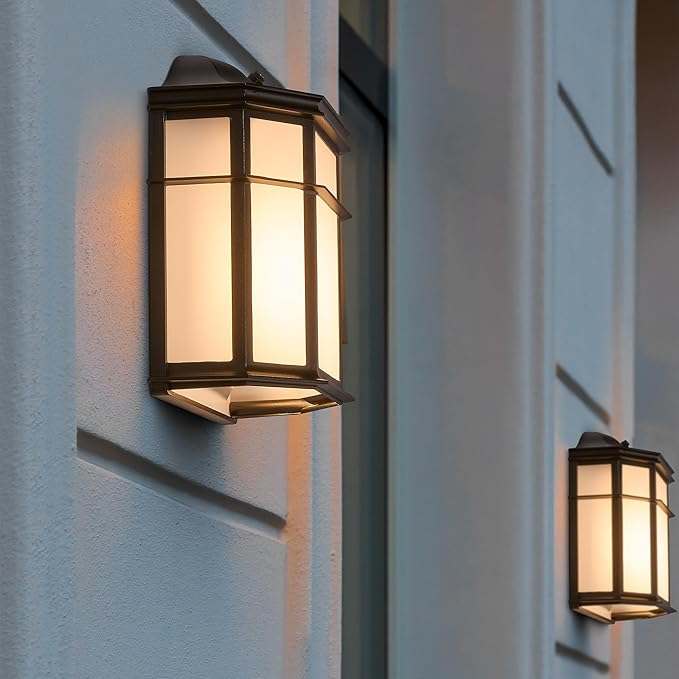 Maxxima Black Aluminum Outdoor LED Wall Pack Light - Featuring Automatic Dusk to Dawn Photocell Sensor, 1200 Lumens, 3000K Warm White, Decorative Sconce Lighting for Porch or Patio