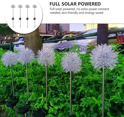 Statue Decor 4Pcs Solar Garden Lights Outdoor Dandelion Shape LED Solar Light Solar Lights Stake Lights Landscape Pathway Lights for Garden Patio Lawn Outdoor Solar Lights