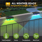 12PK Solar Fence Lights Outdoor Waterproof LED - Warm White & RGB 6 Color, Dusk to Dawn Deck Light, IP65 Waterproof | Lumora