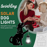 Black Dog Christmas Decorations Outdoor - Solar Lights Outdoor Garden Decor Stake with Butterfly Decorative Metal | Lumora