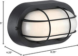 Westinghouse 6113700 Traditional One-Light Dimmable LED Outdoor Wall Light, Textured Black Finish, White Glass | Lumora