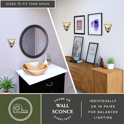 VAXCEL 2-Pack Sierra 1 Light Bronze Rustic Pinecone Half Moon Wall Sconce Cream Glass