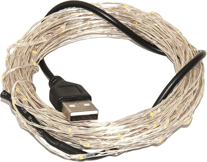 Karlling USB Plug in LED Fairy Lights,2 Packs of 50 LED Bulbs 16 Ft Silver Wire Waterproof Starry String Lights for Bedroom Patio Garden Party Wedding Commercial Lighting (Green)