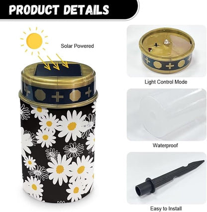 Solar Lights Outdoor,Daisy Solar Pathway Lights Outdoor Waterproof Solar Garden Lights Outdoor Solar Lights for Yard Path Walkway Driveway Garden Decor