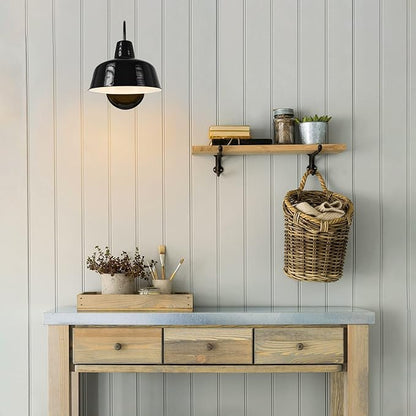 Design House Mason Farmhouse Gooseneck Barn Light, Outdoor Exterior Porch or Patio Wall Light Fixture, Satin Black, 10 Inch Diameter, 1-Pack, 588830-SB