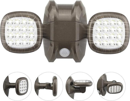 HONWELL Motion Sensor Light Outdoor Battery Operated Outside Security Flood Light Cordless IP65 Waterproof 32 LED Dual Head Spotlights, Motion Detector Lights for House Garage Porch Garden Shed