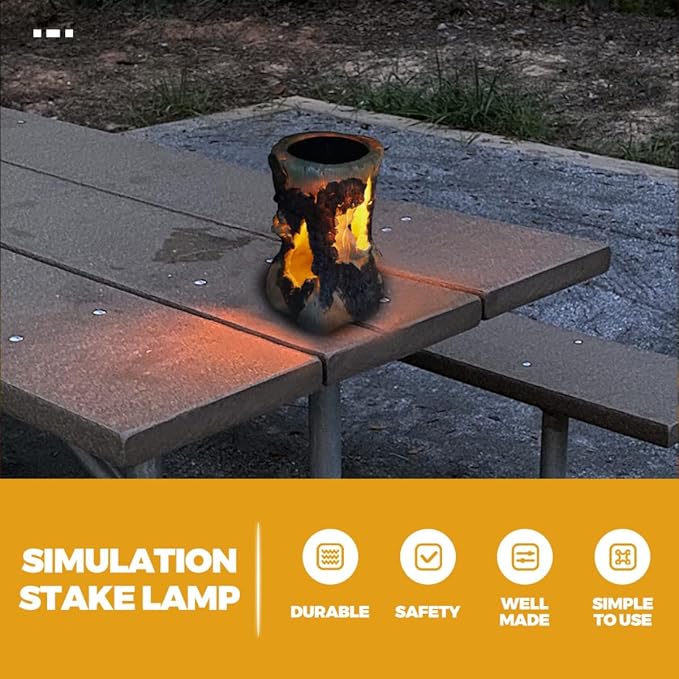 Yardwe Solar Lawn Pathway Lights Outdoor Garden Stump Lamp Solar Yard Lighting Landscape Decor for Park Patio | Lumora
