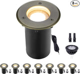 Gardenreet Low Voltage Brass Well Lights - LED 12V Weatherproof In-Ground Replaceable Bulb - Outdoor Path Light | Lumora
