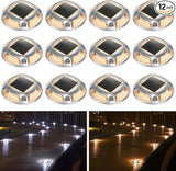 AGPTEK Solar Driveway Lights Outdoor 12 Pack, 2 Color Modes LED Deck Dock Marine Waterproof Driveway Marker Lights | Lumora