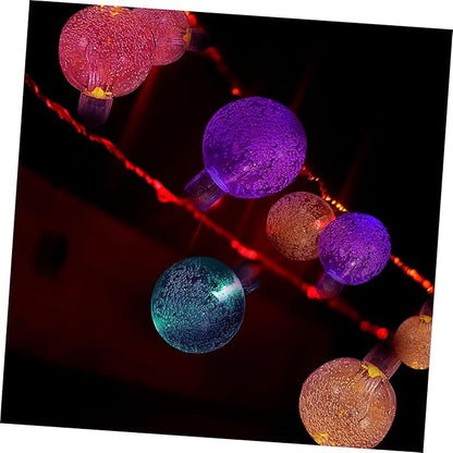TEHAUX 1 Set LED Solar String Light Bulbs Decorative Bubble Beads Lamp for Outdoor Garden Automatic Night Lighting for Decor