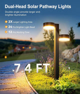 Solar Pathway Lights Outdoor Waterproof, 6 Pack with 12 Head Solar Lights Outdoor Super Bright Up to 12Hrs, Auto | Lumora