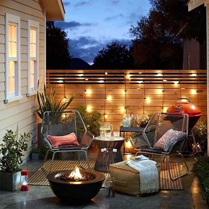 Afirst Outdoor String Lights Waterproof 20FT with 15 Glass Bulbs, Connectable Patio Lights for Garden Backyard Porch Holiday