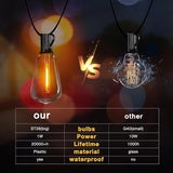 DAYBETTER 120FT Outdoor String Lights Waterproof 60 pcs Warm White LED Bulbs 2700K for Patio, Yard, Garden & | Lumora