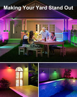 6 Pack Color Changing Solar Powered Outdoor Spot Lights Outside Landscape Waterproof 24 LED Spotlights Dusk to Dawn | Lumora