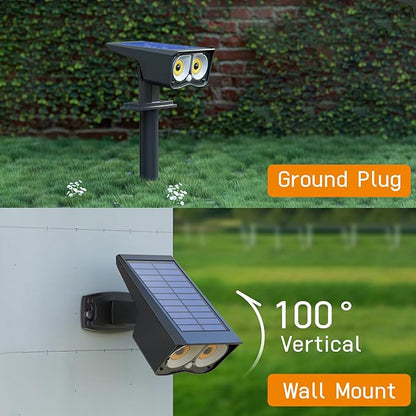 Solar Spot Lights Outdoor Motion Sensor, IP65 Waterproof Bright 2-in-1 Solar Wall Lights, Auto On/Off, LED Solar Landscape Spotlights for Garden, Yard, Pathway, Driveway, Walkway