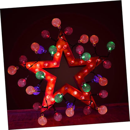 Veemoon 1set Solar String Lights Led Decorative Lights for Patio Garden and Courtyard Bubble Bulbs Energy-Saving Auto Off at Night