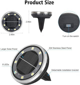 ZAIYW 6 Pack Solar Ground Lights Outdoor Waterproof Garden Lights Solar Powered Disc Landscape Lighting for Pathway | Lumora
