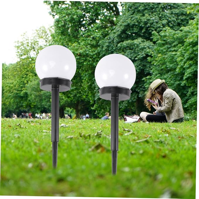 2pcs Solar Lawn Lights Warm Waterproof Ground Plug Landscape Path Lights for Outdoor Garden and Courtyard Decoration