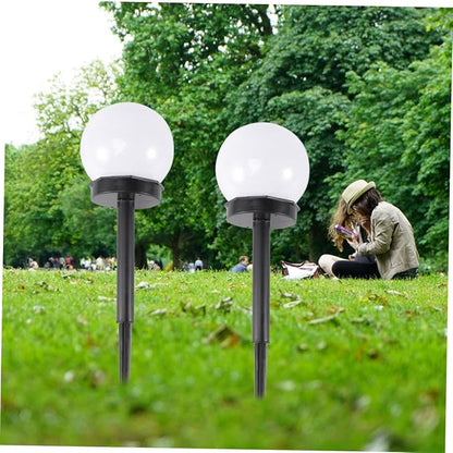 2pcs Solar Lawn Lights Warm Waterproof Ground Plug Landscape Path Lights for Outdoor Garden and Courtyard Decoration