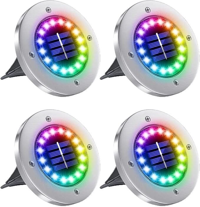 Ulalaza 4pcs Solar Garden Lights Outdoor Color Changing Decorative Ball Solar Lights for Patio/Lawn/Yard/Path/Christmas