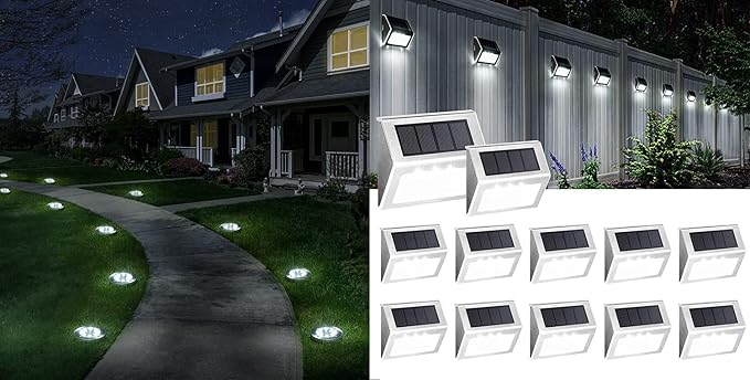 SOLPEX 24 Pack Solar Outdoor Lights,12 Pack Step Light,12 Pack Ground Light,Waterproof Solar Lights for | Lumora