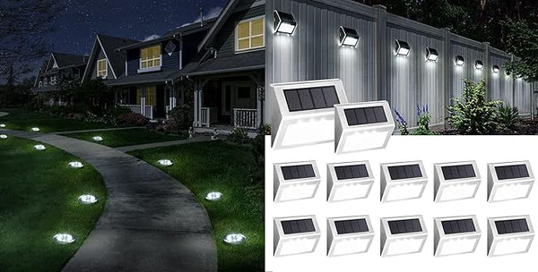 SOLPEX 24 Pack Solar Outdoor Lights,12 Pack Step Light,12 Pack Ground Light,Waterproof Solar Lights for | Lumora