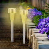 12Pcs Solar Pathway Lights Outdoor Waterproof Stainless Steel Warm White Solar Garden Stake Lights for Yard Patio | Lumora