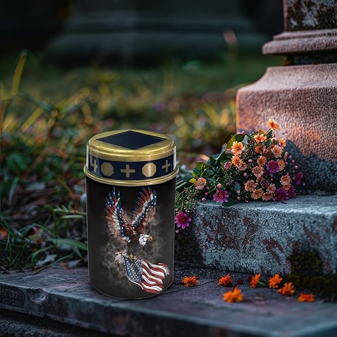 American Flag Eagle Solar Garden Stake Light, Cemetery Decorations for Grave Outdoor Lights,Sympathy Memorial Gifts for Mother, for Christmas Garden Lawn Yard Patio Decor