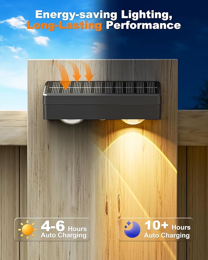 VOLISUN Solar Fence Lights with Remote Control, 50 Lumen LED Fence Lights Solar Powered, IP65 - Outdoor Path Light | Lumora