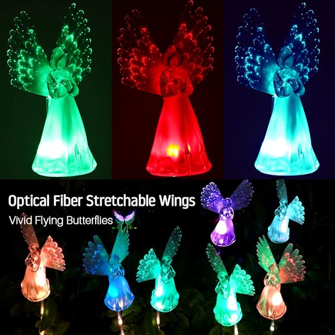 Qualife Solar Angel Lights Outdoor, Garden Gifts for Housewarming Mom Women,Solar Powered Decorative Lights for | Lumora