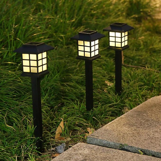 Solar Pathway Lights, 12 Pack Outdoor Landscape Lights Solar Garden Lights LED Solar Lawn Light Outdoor for Yard Patio Walkway Lawn Driveway, Warm White