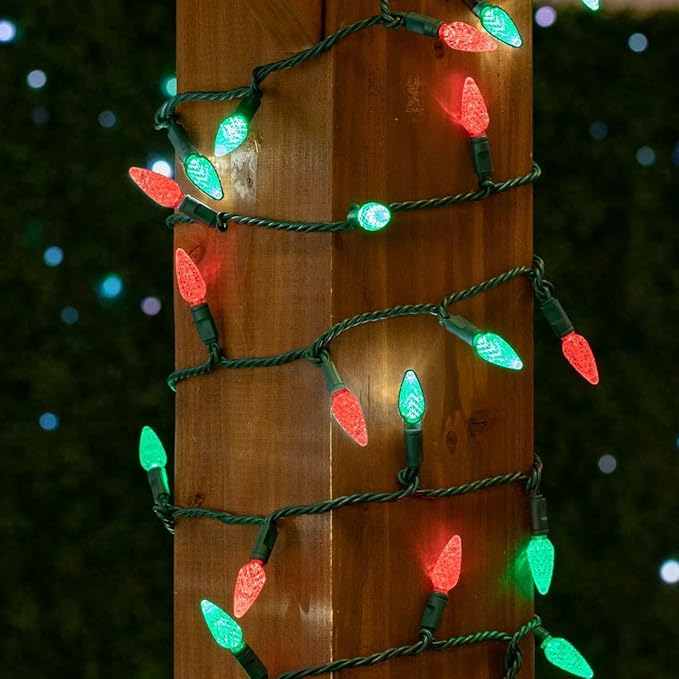 Novelty Lights 24FT 70 LED C6 LED Christmas Light String, Outdoor Christmas Tree Permanent Commercial Grade | Lumora