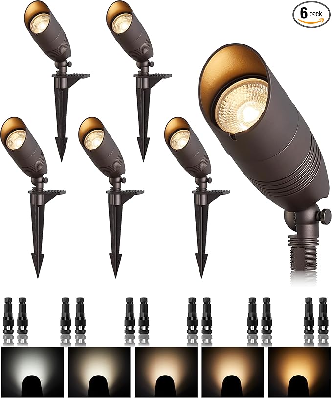 Low Voltage Landscape Spotlights, 12V 5CCT Tree Spotlights, 7W LED Spotlights Outdoor with Connectors, IP65 | Lumora