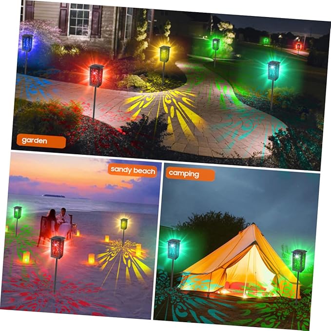 Milisten Solar Garden Lights Outdoor Waterproof LED Landscape Lighting for Pathway Colorful Decorative Solar Powered Lights for Lawn and Garden
