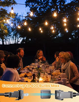 Svater Outdoor String Lights 200 FT, E26 Socket, 64pc S14 Shatterpoof Bulbs, 1 Watt Dimmable 2700K Warm White, IP65 | Lumora