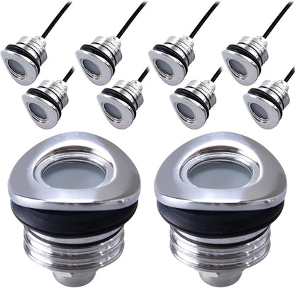 LED Deck Handrail Light 10-Pack, Low Voltage DC 12 Volts Recessed Stair Handrail Lighting,IP68 Waterproof Outdoor Curved Surface Fence Light
