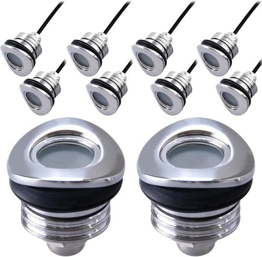 LED Deck Handrail Light 10-Pack, Low Voltage DC 12 Volts Recessed Stair Handrail Lighting,IP68 Waterproof Outdoor Curved Surface Fence Light