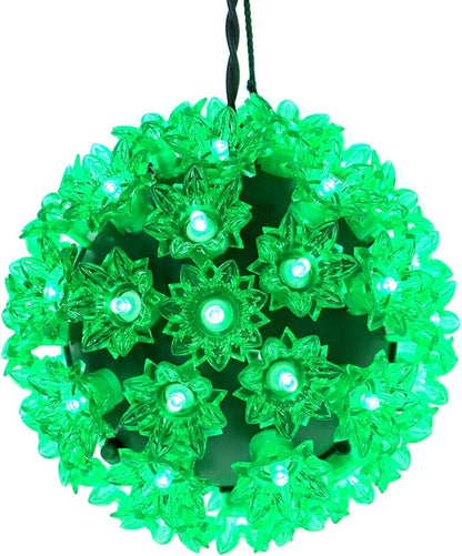 LUCKY SHINE 50 LED Green Starlight Sphere Ball Lights, UL Certified and Commercial Garade 6" Sphere Light, for Indoor and Outdoor Use.