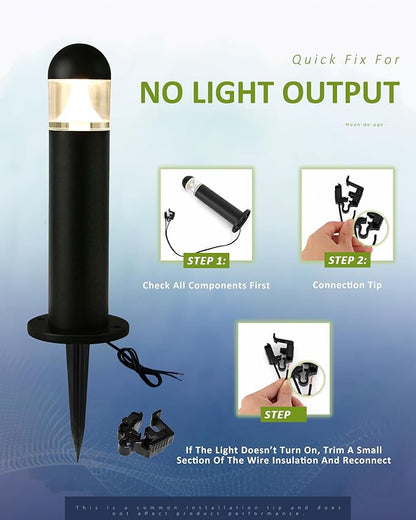 6 Pack Low Voltage Landscape Pathway Lights, 12V LED Bollard Light IP67 Waterproof, Outdoor Driveway Walkway Wired Lights (Included Connector) - Yard Garden Lawn, 2700K Warm White