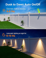 12 Pack Solar Powered Fence Lights Outdoor Waterproof with Warm White LED Spot Lens, for Outside Pool Cage, Patio | Lumora