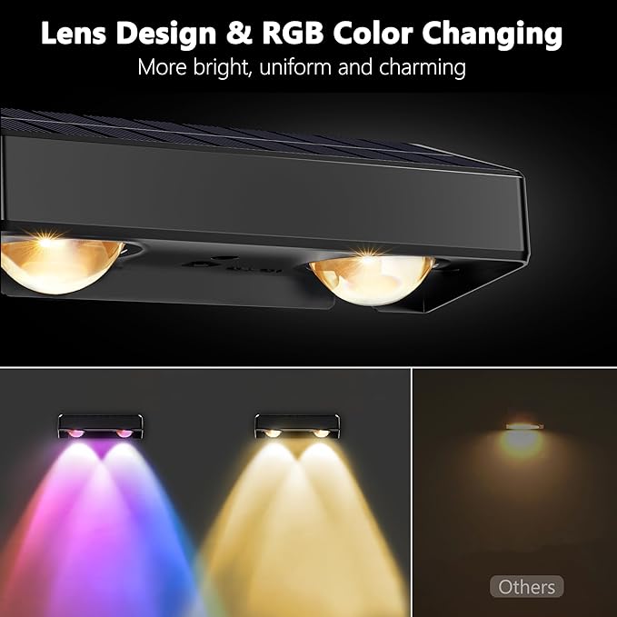 Brizled Solar Fence Lights Outdoor, 8 Pack 9 Colors & 11 Modes - Warm White/Cool White/RGB Color Changing Solar | Lumora