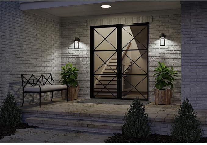 Progress Lighting Z-1030 LED Collection 1-Light Clear Glass Modern Outdoor Small Wall Lantern Light Textured Black | Lumora