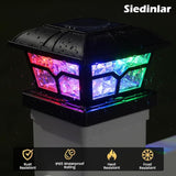 SIEDiNLAR Solar Post Cap Lights Outdoor 2 Color Modes for 4x4 5x5 6x6 Wooden Vinyl Posts Fence Deck Patio | Lumora