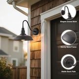 10in Dome Gooseneck Outdoor Light Fixture Bronze Exterior Barn Porch Door Light Fixture with Wall Mount 2 Pack | Lumora