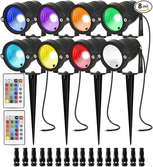 RGB Landscape Lights Low Voltage Color Changing LED Landscape Lighting IP66 Waterproof Outdoor Spotlight 5W 12V | Lumora
