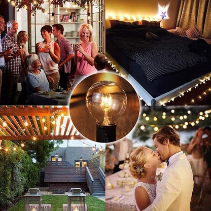 GOOTHY 50FT Outdoor Globe String Lights, G40 Patio Lights Outdoor Waterproof with 53 Clear Bulbs, Hanging Indoor Porch String Lights for Garden Bistro Party Outdoor Balcony Decorations- Black Cord