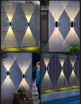 Solar Fence Lights Outdoor, 3000K/4000K/6000K 3 Modes Solar Wall Lights Outdoor Waterproof, Up&Down Dual-Head | Lumora