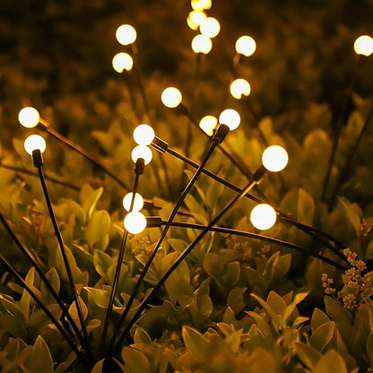 Outdoor Solar Powered Swaying Lights Landscape Lighting Waterproof Garden Firefly LED Lights Sway Swing by Wind Outside Patio Yard Backyard Lawn Flowerbed Christmas Decorations Gifts 2 Pack