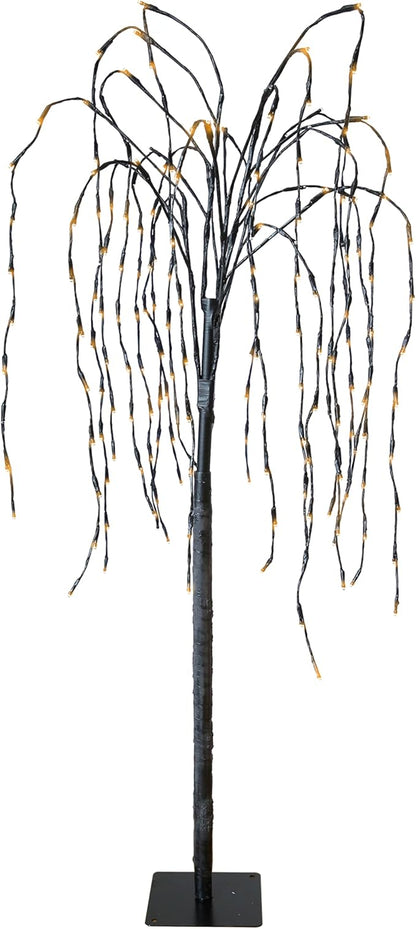 FUCHSUN 4.6 FT 200 LED Solar Lighted Willow Tree Outdoor, Light Up Weeping Willow Tree Garden Pathway Lights, Outside Decor Home Patio Yard Party Wedding Christmas Decorations (Warm White)